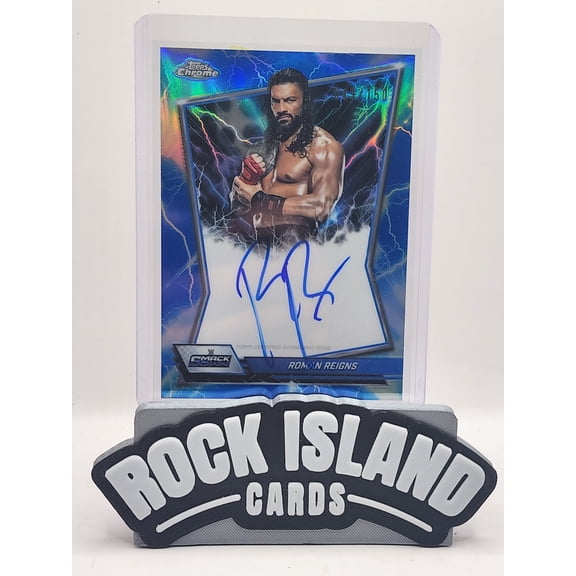 2026 Topps Chrome WWE Roman Reigns #BBA-ROM Blue Refractor /150