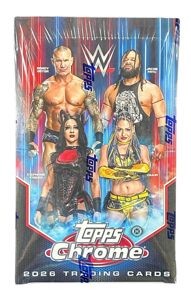 Topps Chrome WWE 2026 Trading Cards Hobby Box, 2 Chrome Autograph Cards per Box