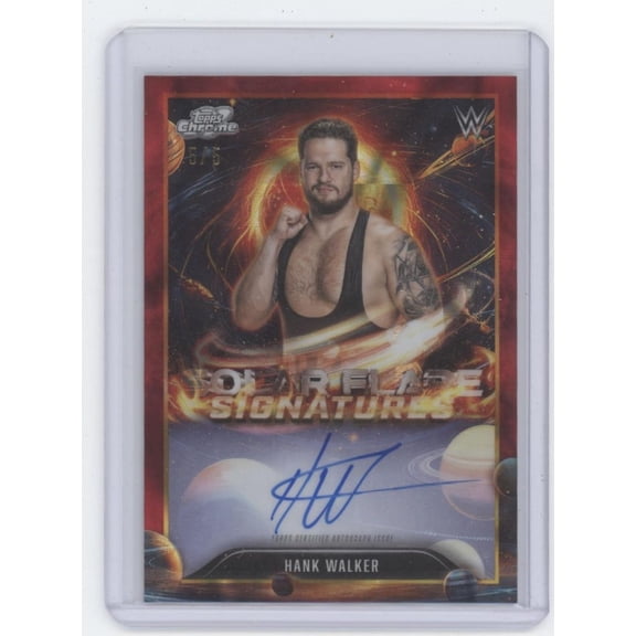 2026 Topps Cosmic Chrome WWE Solar Flare Signatures Hank Walker #SFS-HKW Red /5 Auto NXT WWE Autographed Wrestling Trading Card