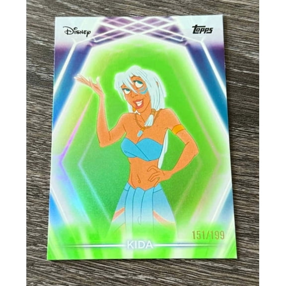 2026 Topps Disney Neon Kida Green Short Print Exclusive Trading Card Parallel