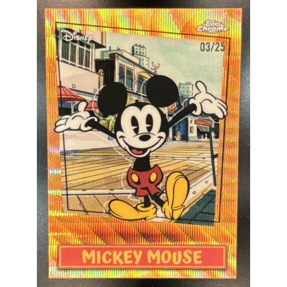 2026 Topps Disney Neon Mickey Mouse Shorts Short Prints Orange Wave /25