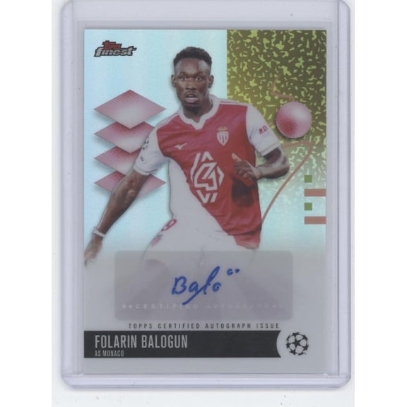 2026 Topps Finest UEFA Club Competitions AS Monaco Folarin Balogun Auto #BA-FB Soccer Card