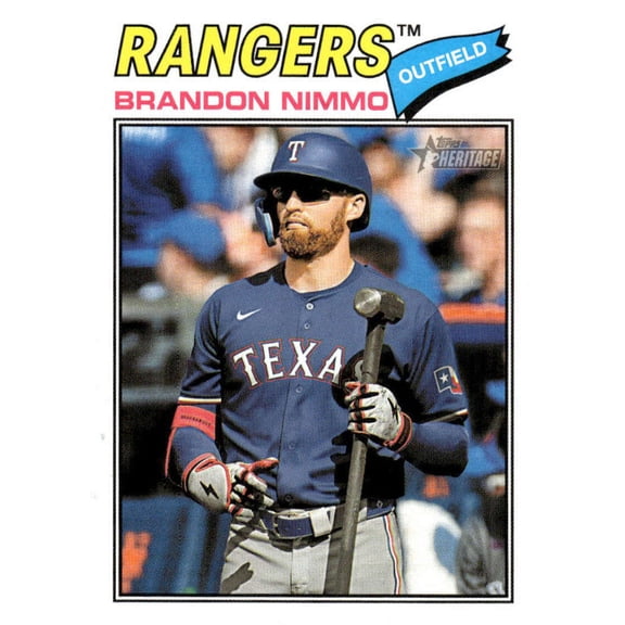 2026 Topps Heritage #119 Brandon Nimmo Texas Rangers MLB Baseball Base Trading Card