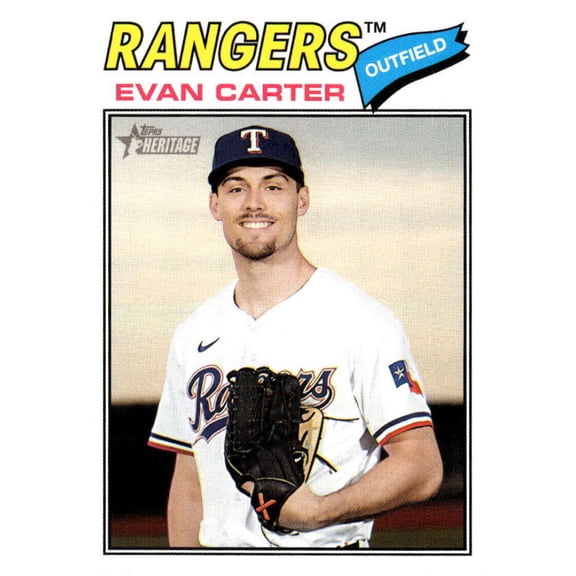 2026 Topps Heritage #244 Evan Carter Texas Rangers MLB Baseball Base Trading Card