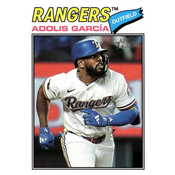 2026 Topps Heritage #384 Adolis Garcia Texas Rangers MLB Baseball Base Trading Card