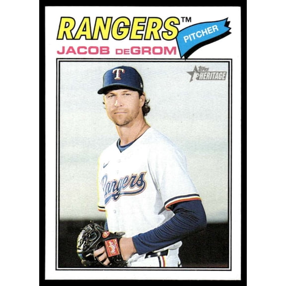 2026 Topps Heritage #98 Jacob deGrom Texas Rangers  MLB Baseball Base Trading Card