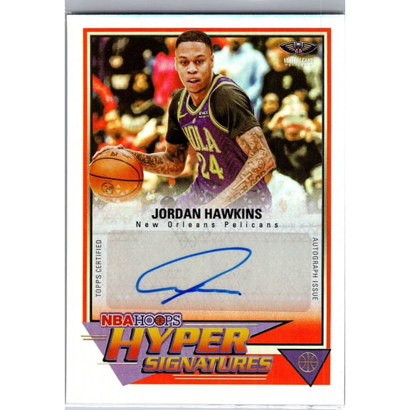 2026 Topps Hoops Basketball Hyper Signatures Jordan Hawkins Auto HHS-JH New Orleans Pelicans New Orleans Pelicans NBA Autographed Basketball Card