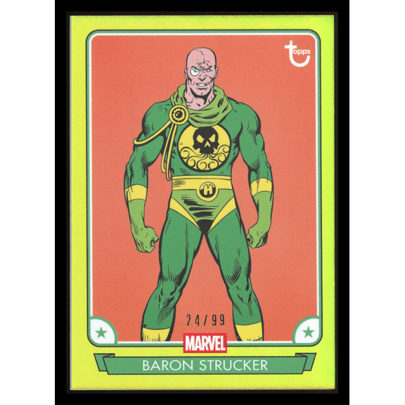 2026 Topps Marvel Brooklyn Collection Green 24/99 #28 Baron Strucker Autographed Trading Card