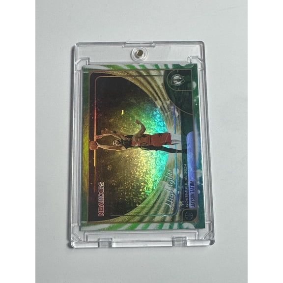 2026 Topps NBA Hoops Highlights Jayson Tatum #263 Green Zebra Boston Celtics Basketball Trading Card