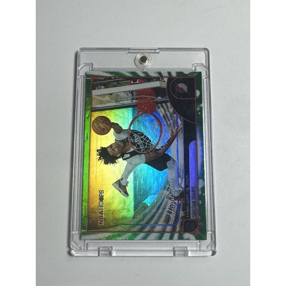 2026 Topps NBA Hoops Highlights Shaedon Sharpe #267 Green Zebra Portland Trail Blazers NBA Basketball Trading Card