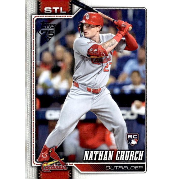 2026 Topps Nathan Church RC #24 St. Louis Cardinals MLB Trading Card