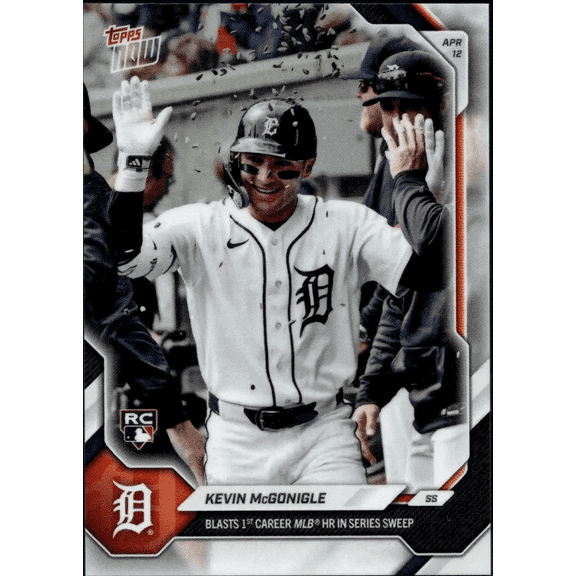 2026 Topps Now Kevin McGonigle #75SP Blasts 1st Carer MLB Home Run in Series Sweep Detroit Tigers Rookie RC Baseball Card