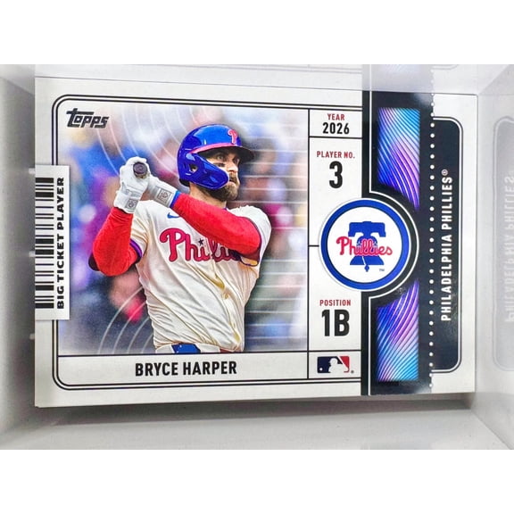2026 Topps Series 1 Big Ticket Player Bryce Harper Philadelphia Phillies #3 Philadelphia Phillies MLB Baseball Trading Card