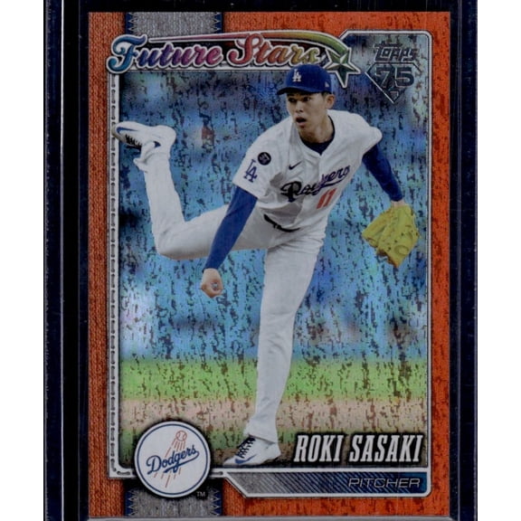 2026 Topps Series One Future Stars Roki Sasaki #66 Orange Foil Los Angeles Dodgers Baseball Card