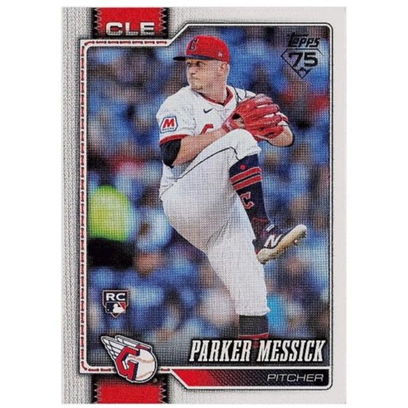 2026 Topps Series One Parker Messick #67 Rookie RC Nicely Centered Cleveland Guardians Baseball Card Cleveland Guardians MLB Baseball Trading Card