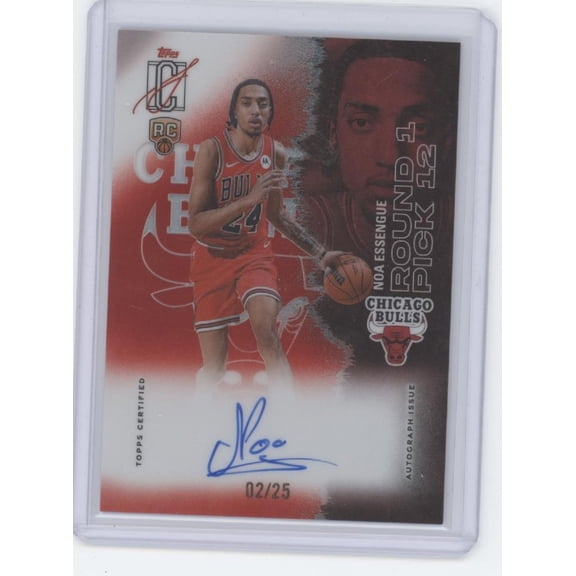 2026 Topps Signature Class Basketball Noa Essengue #RCC-NE Orange /25 Auto RC Chicago Bulls NBA Autographed Basketball Trading Card