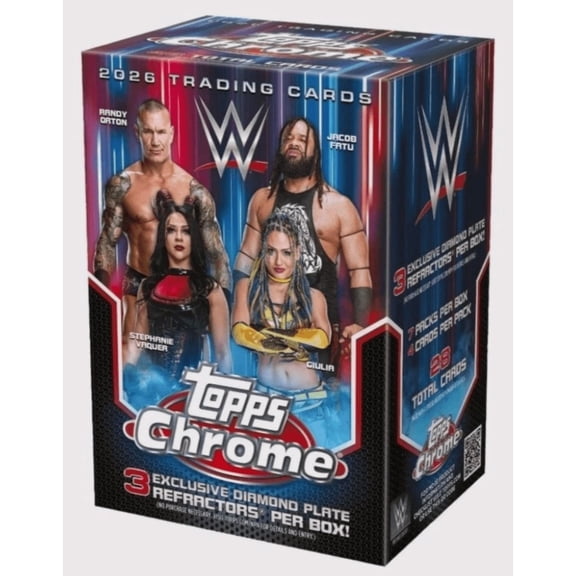 2026 Topps WWE Chrome Factory Sealed Blaster Box 3 Exclusive Diamond Plate