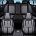 thumbnail image 1 of 2026 for Toyota Camry Seat Cover, Premium Leather 5 Seats Full Set Airbag Compatible Beautify Interior, Black and Gray Car Seat Covers, Airbag-Compatible, 1 of 9