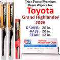 thumbnail image 1 of 2026 Toyota Grand Highlander Performance Beam Wipers (Set of 3) w/Rear Wiper, 1 of 3