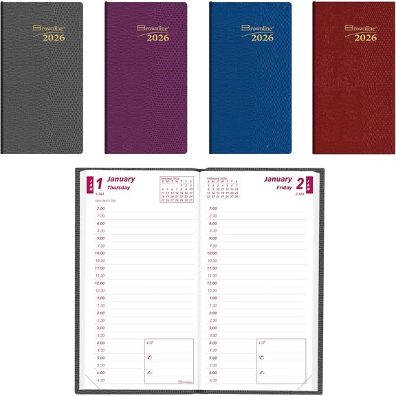 2026 Traditional Pocket Planner, 6" x 3.125" Appointment Book, January to December 12-Month Calendar, Assorted Colors