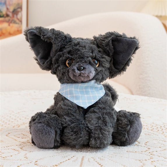 2026 Trending Devon Rex Cat plush with Blue Scarf, Souvenir 5.91in-Cute Soft Plush Doll Plushies Toys Gifts Realistic Toy Stuffed Sleep Aid Anxiety Relief Companion Toys