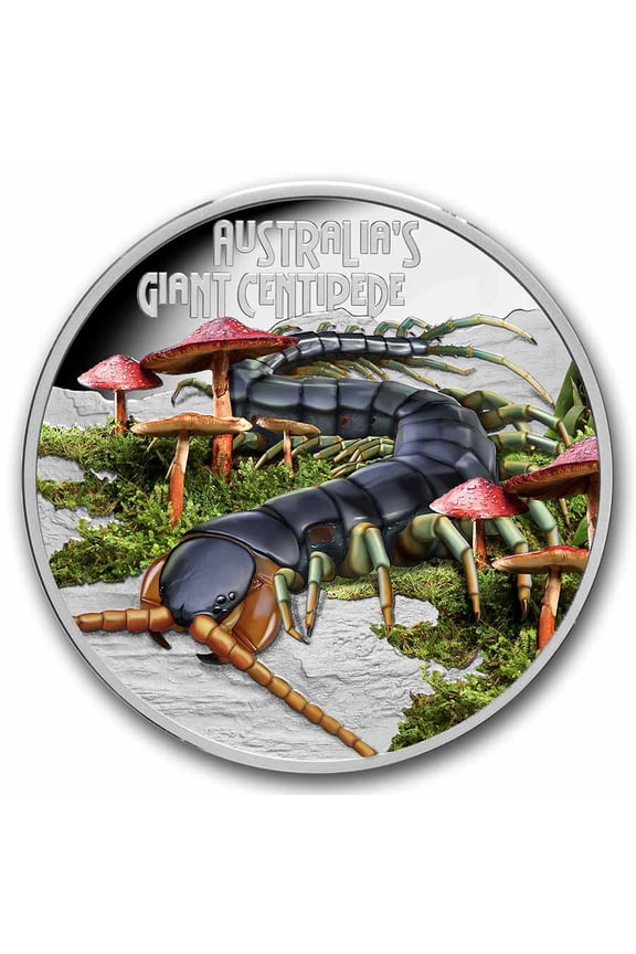 2026 Tuvalu 1 oz Silver Colorized Australian Giant Centipede PF