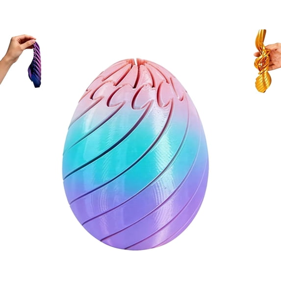 2026 Twisty Fidget Egg, 3D Printed Spiral Fidget Toy, Smooth Rotating Stress Relief Egg Spinner, Unique Easter Basket Stuffers and Desk Toy for Adults, Relaxation D