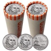 2026 U.S. Constitution Quarter "We the People" P & D Coin Rolls   80 BU Coins   Philadelphia & Denver Mints   2 Full Rolls