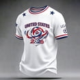 thumbnail image 1 of 2026 US Men Soccer Fan Jersey Tee, Red White Blue American Flag Graphic Crewneck Short Sleeve Top, Vintage Streetwear Football Shirt, Light Blue M, 1 of 6
