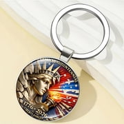 2026 USA 250th Anniversary Commemorative Keychain American Flag Independence Day Alloy Key Buckle Patriotic Souvenir Gift