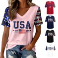 thumbnail image 1 of 2026 USA 250th Anniversary T Shirt Women Patriotic 4th of July Tee for Soccer Baseball Game Day, 1 of 4