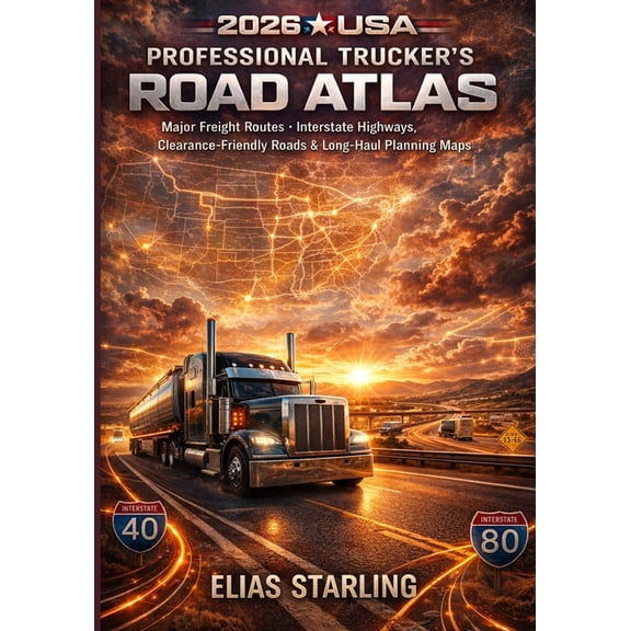 2026 USA Professional Trucker's Road Atlas: Major Freight Routes, Interstate Highways, Clearance-Friendly Roads &am, (Paperback)