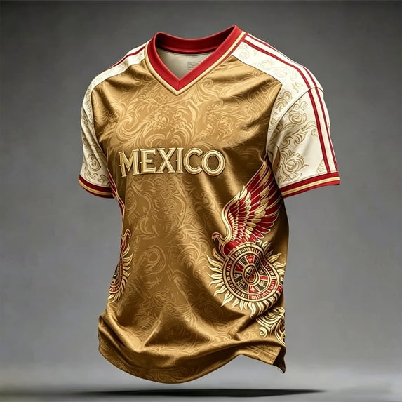 2026 USA Soccer Jersey Shirts for Men Crewneck Short SleeCrewe Fan International Soccer Shirt Retro Summer Tee Beach Top Earthy Yellow M