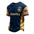 thumbnail image 1 of 2026 USA Soccer Jersey Shirts for Men Patriotic USA Flag Print Short Sleeve Crewneck T-Shirt, Casual Retro Streetwear Fan Apparel, Navy XXXXL, 1 of 6