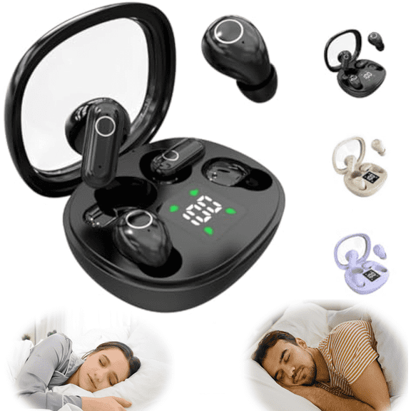 2026 Ultra Mini 2-Pack Bluetooth Earbuds, Waterproof Invisible Wireless Bluetooth Headset, 2 Pairs Semi-in-Ear Mini Sleep Earphones , Bluetooth Earbuds in-Ear Noise Cancelling Mic (Black)