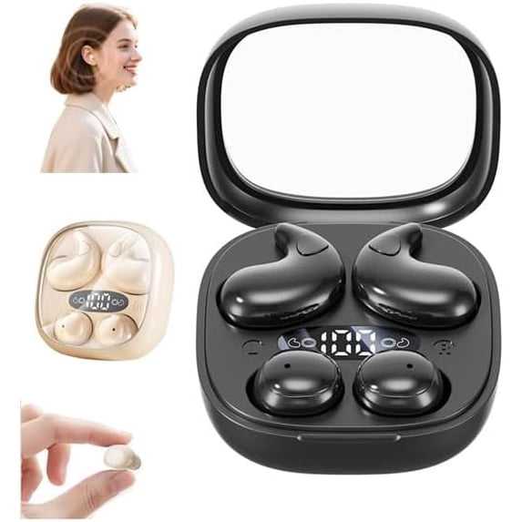 2026 Ultra Mini Bluetooth Earbuds,Waterproof Invisible Wireless Bluetooth 5.4 Headset,2 Pairs Semi-in-Ear Mini Sleep Earphones,Portable Hidden Earbuds with LED Screen,for Sleep Work Sports