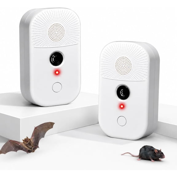 2026 Ultrasonic Bat Repellent Plug-in,Bat Deterrent Devices Indoor with Adjustable Frequency, Effective Bats Repeller Exclusion Keep Away Attic,Ceiling,Garage,Warehouse,Barn,Humanely Repel Bats,2 Pac