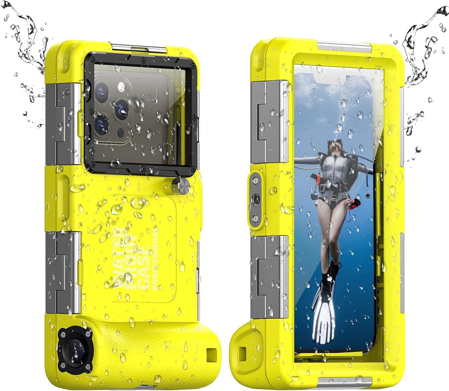 2026 Underwater Snorkeling Diving Phone Case for Phone 17/16/15/14/13/12Pro Max/Galaxy S25/S24/S23.(50ft/15m) Professional Scuba Dive Waterproof Case Underwater Photo Video