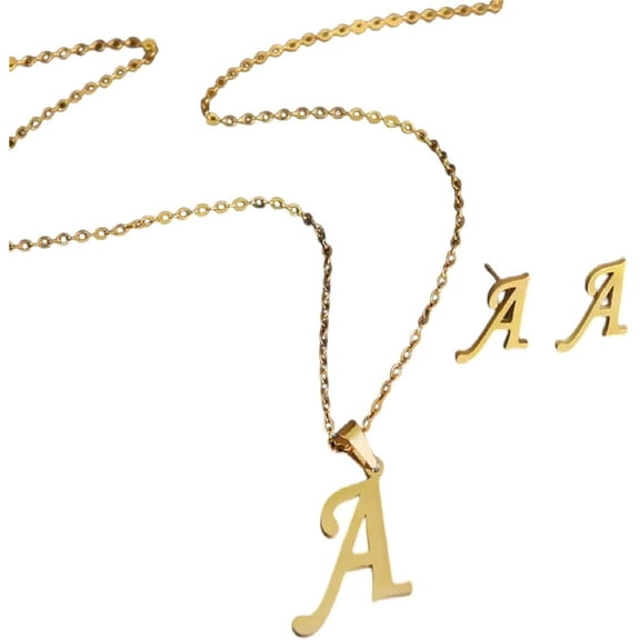 2026 Unisex 26 Earrings Jewelry Women Men New A-Z Charm Initial Necklace And Stud Sets Alphabet Pendant Chain Letter Mom Gifts Decoration Luxury With For You Accessories Trendy Creative For[m694]