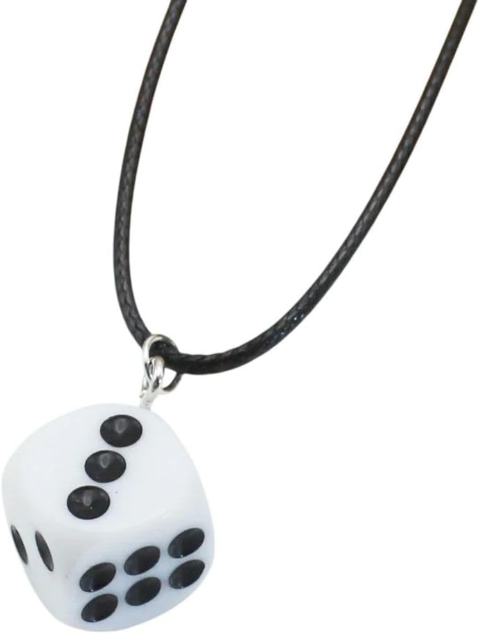 2026 Unisex 3D Women Men Jewelry Women Men New Acrylic Resin Dice Cube Pendant Necklace Black Rope Collar Hip Hop Punk Exaggerate Collares For Gift Fashion Trendy Accessories Creative For[k807]