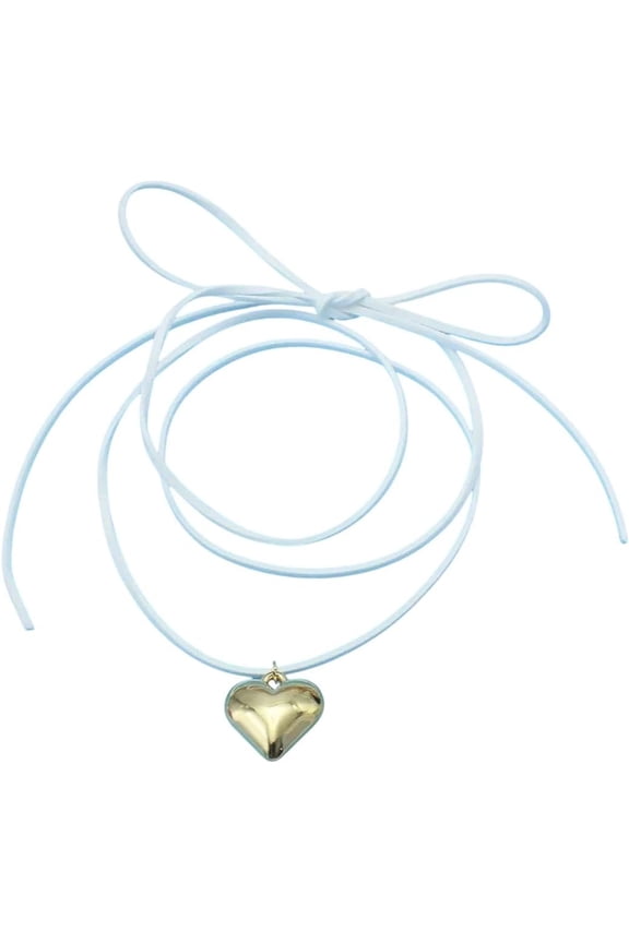 2026 Unisex Heart Women Year Jewelry Women Men New Goth White Velvet Big Pendant Choker Necklace For Elegant Weave Knotted Bowknot Adjustable Chain Decoration Luxury Accessories Trendy For[y119]
