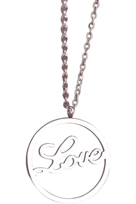 2026 Unisex Steel Women Jewelry Women Men New Stainless Necklaces Simple Letter Love Pendant Couple Ladies Female Choker Charms Chain Fashion Necklace For Trendy Accessories Creative Gift[q253]