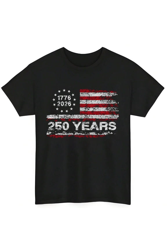 2026 Unit States 250 Years Anniversary 1776 Independence Day Celebration Graphic T-shirt Unisex Mens Shirts Vintage 100%Cotton Black T Shirts