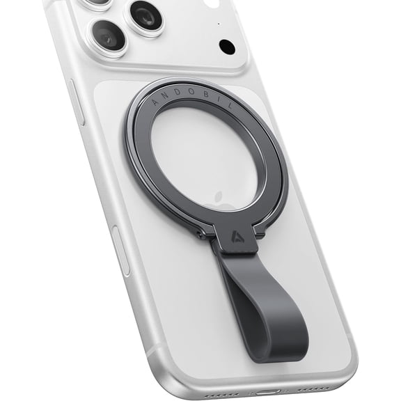 2026 Unrivaled Stability] Magnetic Phone Grip Holder for MagSafe Ring Stand Holder Kickstand Compatible with MagSafe Accessories for iPhone 17 Air 16 Pro Max Plus 15/14/13/12&Android, Grey