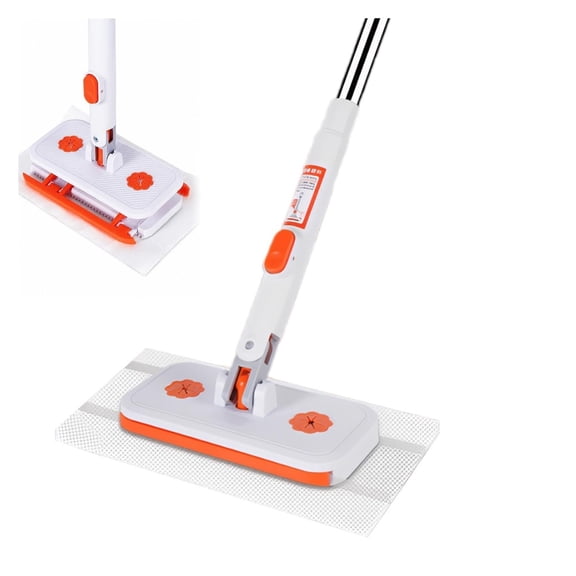 2026 Update Hands Free Flat Mop, Multi Purpose Flat Mop with Snap Grip Head, Mini One Click Cloth Changing Mops with Washable Pads for Floor, Wall, Window, Bathroom and Kitchen