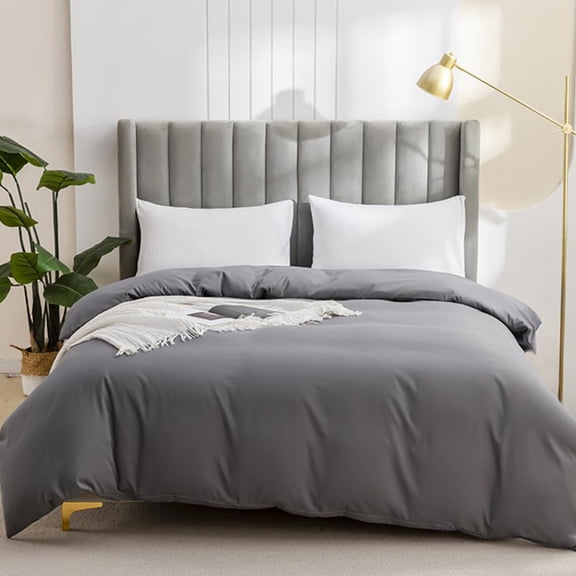 2026 Updated Cotton Quilt Cover Soft Washed Reversible Easy Wash Bedding, 68.11x90.16 Inches, Suitable for Student Dorm and Home Use(Gray)