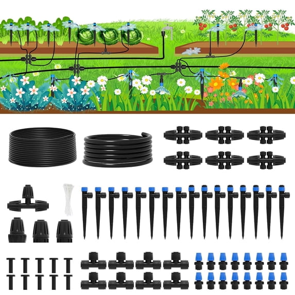 2026 Upgrade 230FT Quick-Connect Drip Irrigation System Kit with 1/4 ...