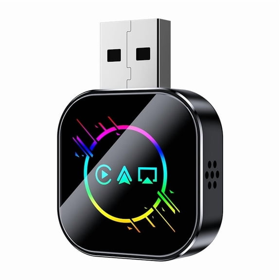 2026 Upgrade 3 in 1 Wired wireless converter, Mini Carplay Screen Mirroring Adapter for iPhone,Mirror Phone to Car Screen Adaptor (Black meteor colorful metal)Z
