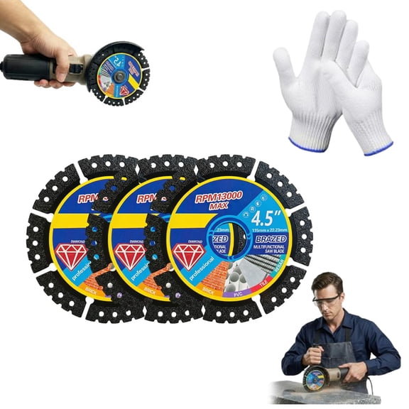 2026 Upgrade 4.5" Multi-Material Diamond Blade-Zero Compromise, Max Durability, Grinder Blades, Cut Any Material Instantly, for Angle Grinder, for Stone, Tile, Concrete, Brick & Metal