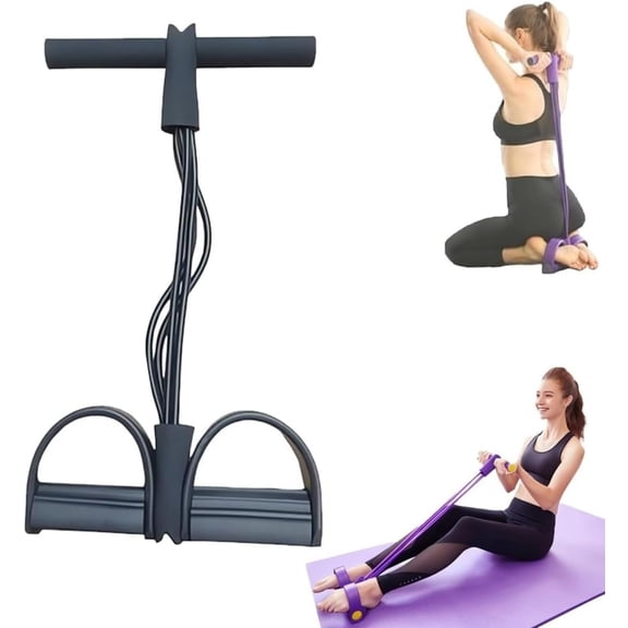 2026 Upgrade 4 Tube Pedal Resistance Device, Pedal Resistance Bands with Handle, Fashion Puller Exercise, Multifunction Fitness Bands for Abdomen, Waist, Arm, Leg